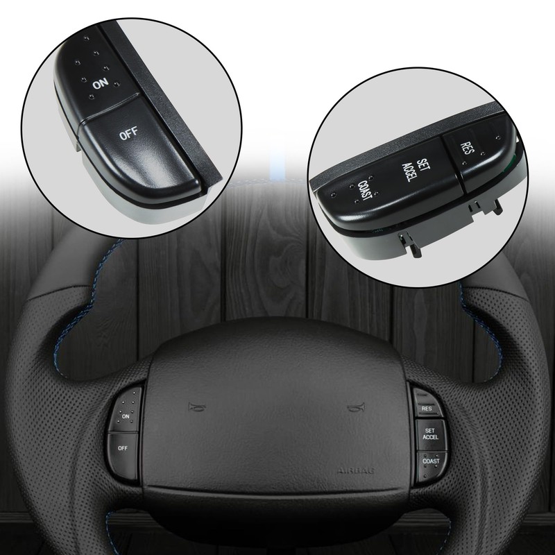 BASIKER Steering Wheel Cruise Control Switch Buttons Multi-Function Combination Fit