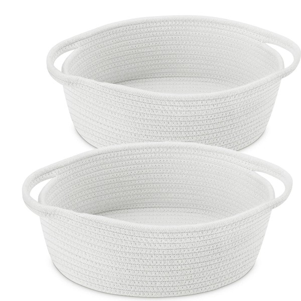 【2 Pack 】ABenkle Small Woven Basket, 12"x 8" x 5"
