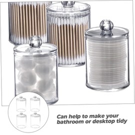 ABOOFAN 4Pcs Practical Transparent Storage Boxes for Skin Care Products and Jewelry Covered Containers with Easy Open Beads Bathroom Organizer and Cosmetic Brush Box