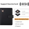 Leather Passport Holder Covers Case, Waterproof RFID Blocking Travel Wallet