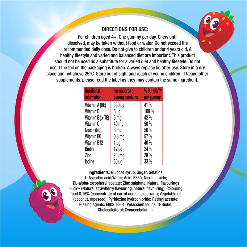 Centrum Multivitamins Mixed Berry for Kids Immunity Support, 10 Essential