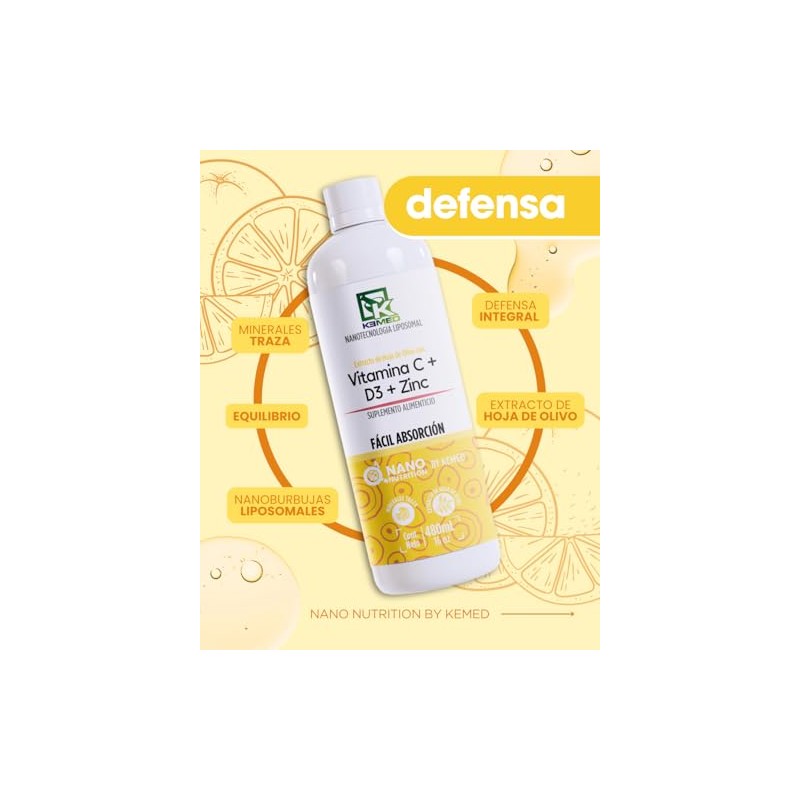 Vitamina C + D3 + Zinc | Suplemento Líquido de