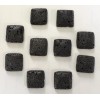 Unbranded 10 Lava Stone Square Cabochons Flat Backs Black 15mm