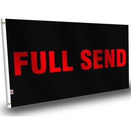 Canada Full Send Flag 3X5ft Red,Outdoor&Indoor Coated Nylon - Cool Flags - Funny Banner for Collegen Dorm Room, Man Cave, Tailgates and Parties for The Boys Flags (36-Inch x 60-Inch (3x5 Ft), Black)
