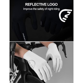 INBIKE Gloves for Bicycles MTB Men's Winter Warm Gloves Wool Tactile Motorcycle Bicycles Running Elastic Long Gloves Windproof WH-L