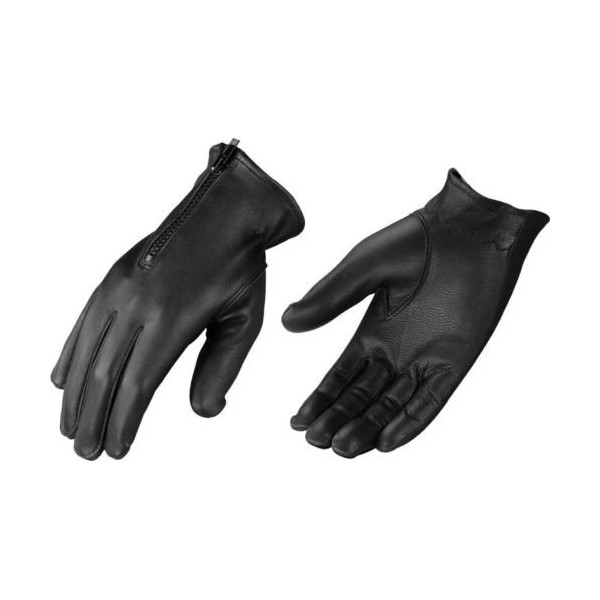 MEN'S UNLINED DEERSKIN LEATHER DRIVING GLOVE WITH ZIPPER NEW (XS)