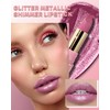 Glitter Metallic Nude Pink Shimmer Lipstick Long Lasting, High Shine