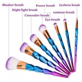 Lizzy 10pc 3D Mermaid Makeup Brushes | Lovely Gradual Cosmetic Brushes for Concealer Eye Shadow Powder Blush Liquid Foundation Advanced Mixed Contour Makeup Brush Kits (Brown Mix)