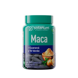 Solanum Línea Herbal Maca + Guaraná, 60 Cápsulas Vegetales, Sin Sabor