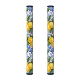 Cotsena Bright Lemon Porcelain Refrigerator Door Handle Covers Set of 2 Washable Kitchen Appliance Handle Covers Protector for Fridge Microwave Stove Oven Dishwasher