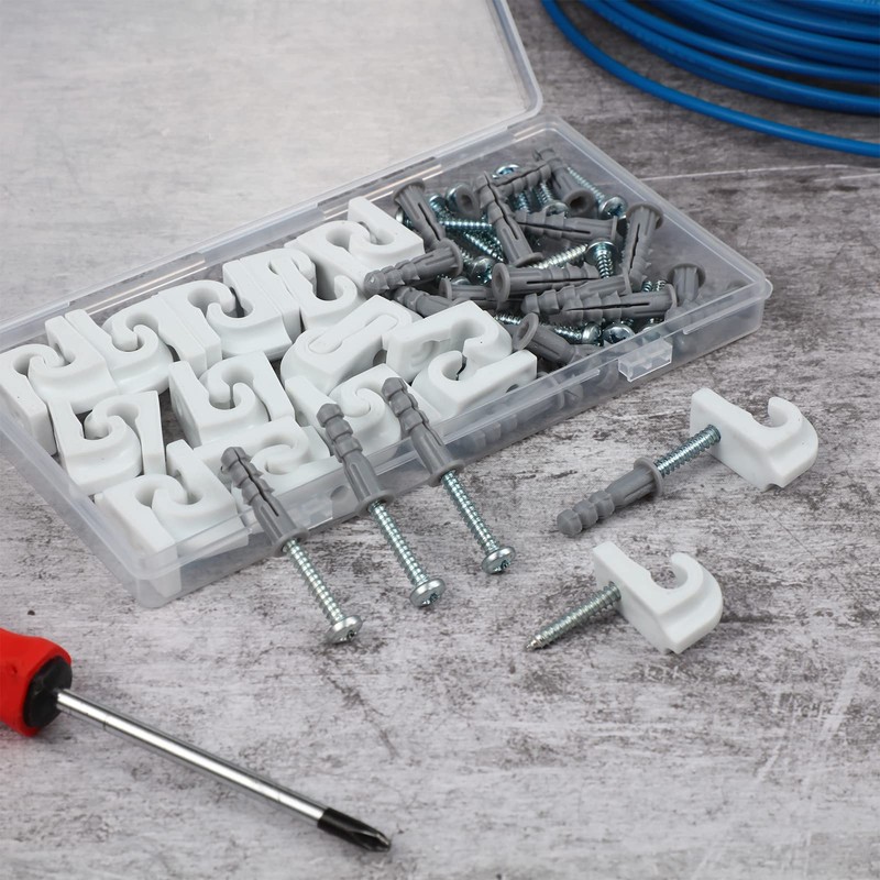Amyhill 100 Pieces White Wire Shelf Clips Closet Shelves Down
