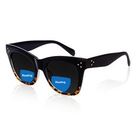WEMOOTANTS Oversized Bifocal Sunglasses 3.0 for Women Bifocals Sun Glasses 1.0 1.5 2.0 2.5 3.00 3.5 4.0 Black and Tortoise Frame