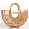 RULER TRUTH Womens Bamboo Handbags Summer Straw Beach Purse, Handmade