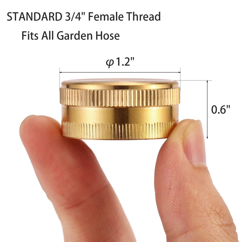 Sanpaint,3/4 Inch Garden Hose End Caps, Female End Cap, Brass