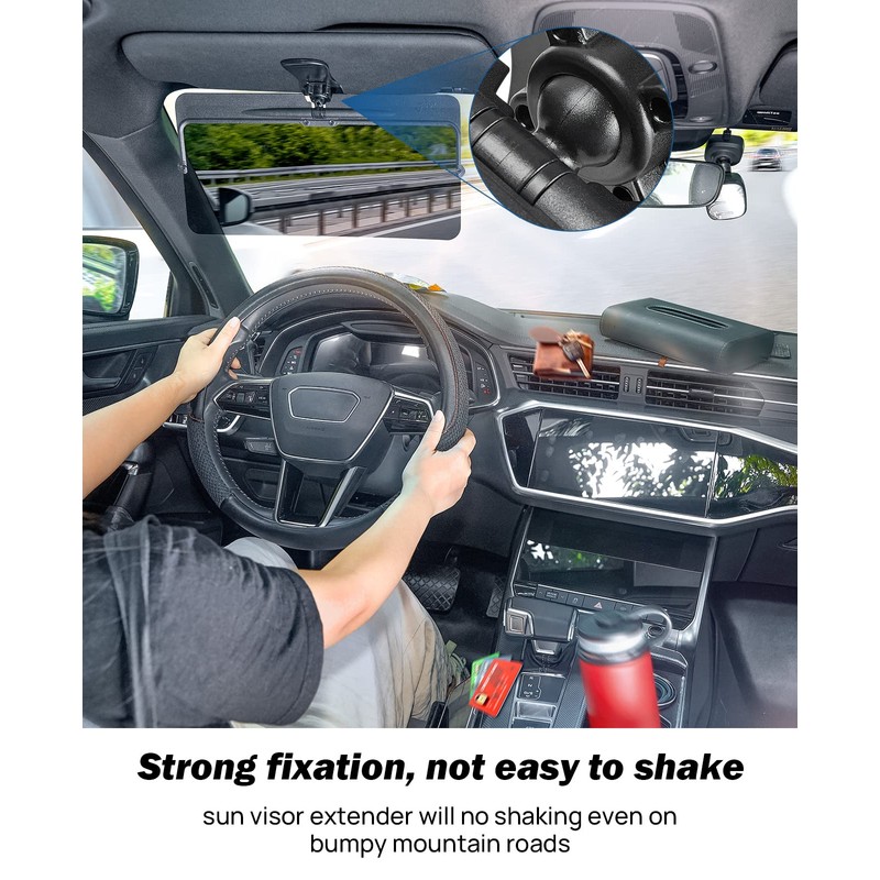JOYTUTUS Sun Visor Extender for Car - Universal Anti-Glare Polarized
