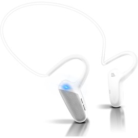 EQZ 0727 Air Conduction Earphones, Bone Conduction Earphones, Evolution of Earphones, 0.6 oz (18 g), Ultra Lightweight, Fits Comfortably, ENC Noise Cancelling, Microphone Included, No Clogging