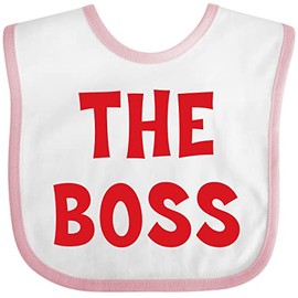 inktastic the Boss Baby Bib White and Pink D727