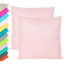 JACK 2er Set Outdoor Kissenhülle Kissenbezug 45x45cm Wasserfest Sitzkissen Lounge Kissen Garten Stuhl Lotus Effekt, Farbe:Rosa