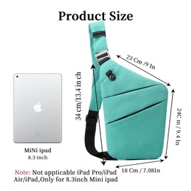 Anti Theft Wander Bag -Anti Theft Travel Bag for Women & Men Slim Sling Bag CrossBody with Adjustable Strap (Green Left)