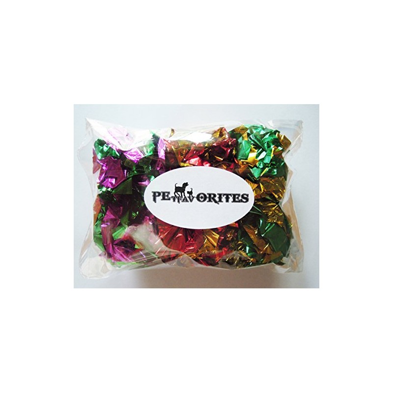 PETFAVORITES Original Mylar Crinkle Balls Cat Toys - 6 Pack