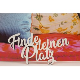 MK-Schoenes Lettering Find Your Place – 30 cm – White – Wooden