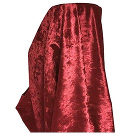 A-Express Premium Glitz Soft Crushed Velvet Fabric Material Curtains Cushion Dressmaking Upholstery 140cm Wide with Backing - 2 Meters 200cm x 140cm Maroon