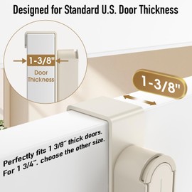 KitchLife Folding Clothes Drying Rack Over The Door - Fit for 1 3/8" Door, Foldable Travel Hanger with Retractable Hanging Rod - Space Saving Laundry Solution, Ivory