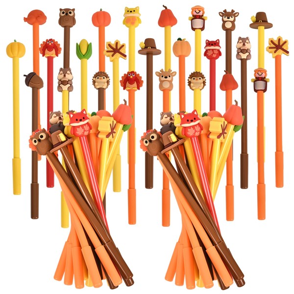 50 Pcs Thanksgiving Day Cartoon Cute Fun Pens for Kids