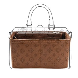 Lckaey Purse organizer inserts for Speedy 35 HandBag protective insert Tote Bag and hand bag protector Y073Coffee-XL