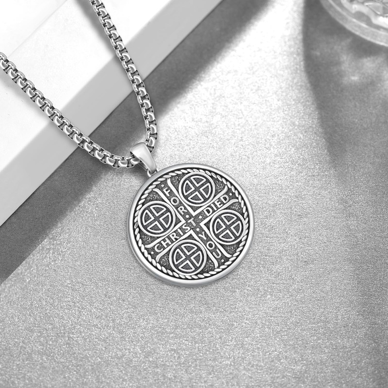 Sbzxbt Jerusalem Cross Necklace Sterling Silver Episcopal Necklace Jerusalem Cross