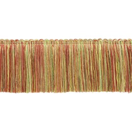 DecoPro Clay, Green, Maize, Blush, Chinese Red, Gold 3" Brush Fringe Trim [By the Yard]