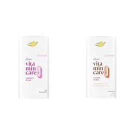 Dove Vitamincare+ Desodorante Libre Aluminio Stick Raspberry Rose 72H Protección Olor Transpirable Mujeres 2.6Oz + Coco Karité 72H 2.6Oz