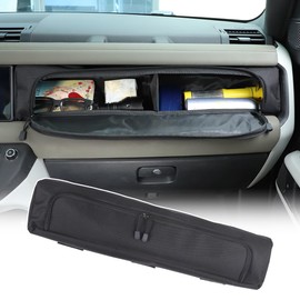 PIUGILH Dashboard Glove Storage Bag Compatible with Land Rover Defender 90 110 130 2020-2026 Accessories, Center Console Front Passenger Dash Board Storage Bag Organizer, 1Pcs (Black)
