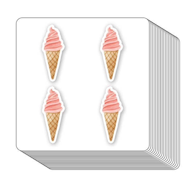 Ice Cream Stickers 1in for Scrapbooking, Arts, Craft, Kids DIY,