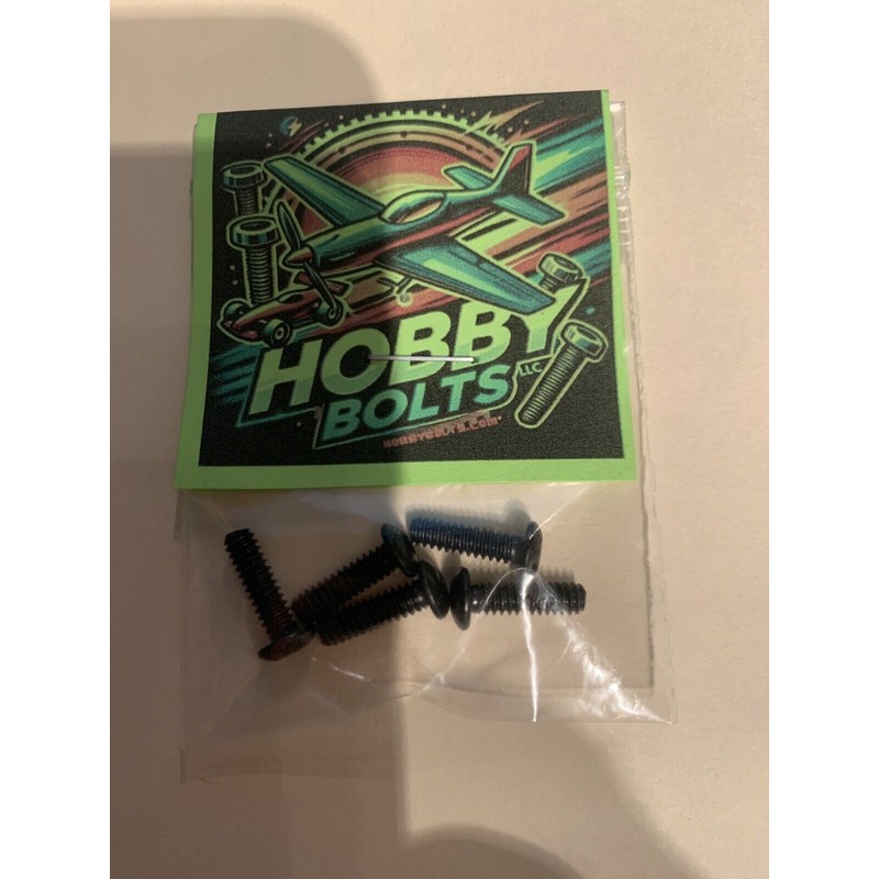 Hobby Bolts 6-32x1/2” Button Head Hex Drive Screw. Qty:3 Packs