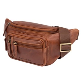 STILORD 'Greg' Vintage Bum Bag Leather Waist Bag Men Women Belt Bag – Ideal for Travel Festival and Outdoor – Modern Belt Bag Genuine Leather Large Strap Adjustable, Porto - Cognac