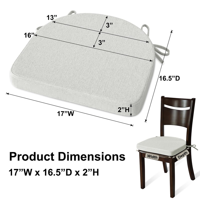 Shinnwa Kitchen Chair Cushions Set of 6, Non-Slip Dining Chair