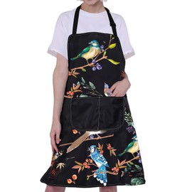 ENSIANTH Bird Aprons Cute Bird Kitchen Apron With Pocket Bird Cooking Baking Apron Funny Bird Gardening Aprons Bird Lover Gifts (bird apron)