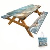 Sea Beach Picnic Table Cover with Bench Covers and Carrying