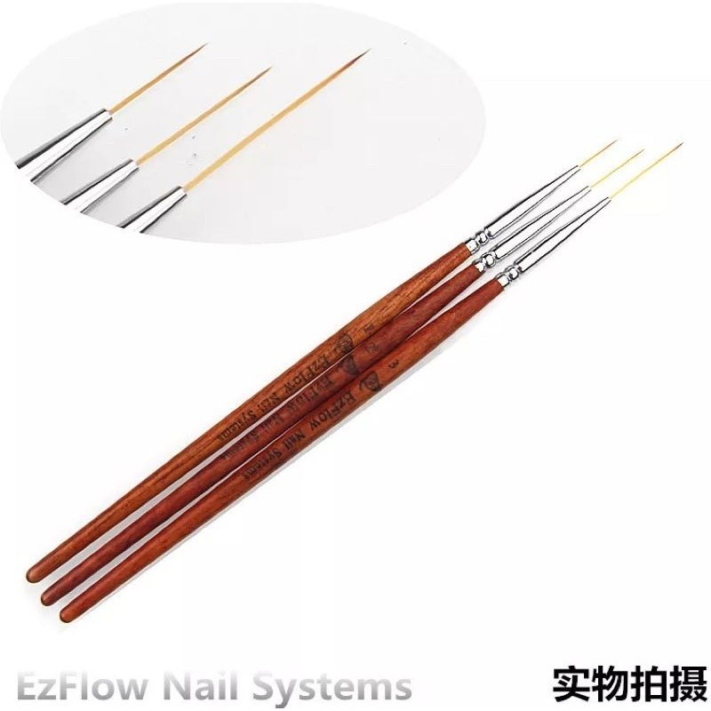 🇲🇾美甲拉线笔 EZ彩绘笔 Nail Art Brush 3pcs 1set Line Brush Line