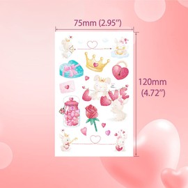 VIWIEU Tattoos, 14 Pieces, Sparkling, Valentine's Day, Cute, Sparkling, Small Pack, Body Decoration, For Children and Adults, Love Heart Tattoos, Birthday Parties, Valentine's Day, Weddings, Gift Exchanges, School Festivals, Reward Stickers