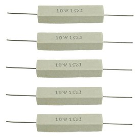 BOJACK Ceramic Cement Resistor 10W 1 ohm Resistance 5% Ceramic Wire Wound Resistors（Pack of 5 pcs）