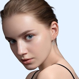 Peace Sign Earrings Sterling Silver Colourful Rainstone Peace Sign Drop Earring for Women Hippie Accessories Jewellery for Women, Sterling Silver