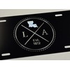 Diamond Etched State of Louisiana LA Car Tag Black Metal