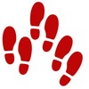 Decooo.be 6 Footprints Wall Sticker Cherry Red