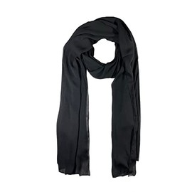 WESTEND CHOICE Crepe Chiffon Scarf Ladies Neck Wrap Women Scarves Crinkle Chiffon Scarf Stole Shawl women's scarves & wraps 150x47 cm (Black)
