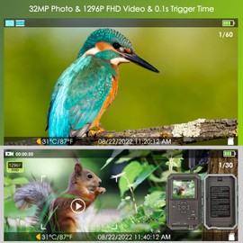 BLAZEVIDEO Trail Camera 4G Cellular Wireless Game Hunting Cam No Glow 32MP 1296P H.264, 100ft No Glow Night Vision Motion Activated with Antenna & SIM Card, Remote Phone App Controll