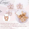 Campsis 8PCS Small Flower Hair Claw Clips Creamy White Rhinestone