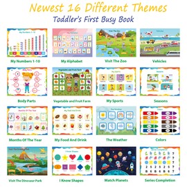 AGOGOLIFE 31 Themes Busy Book for Toddlers Ages 3 and Up - Pre K Preschool Learning Activities Montessori Book - Autism Sensory - Kindergarten Educational Toys for 3 Year Old, Ages 3-4 4-8 5-7