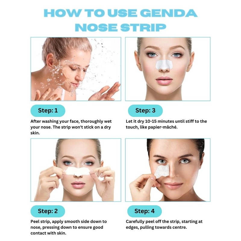 GENDA Blackhead Remover Nose Pore Strips for Deep Cleansing, Hydrocolloid